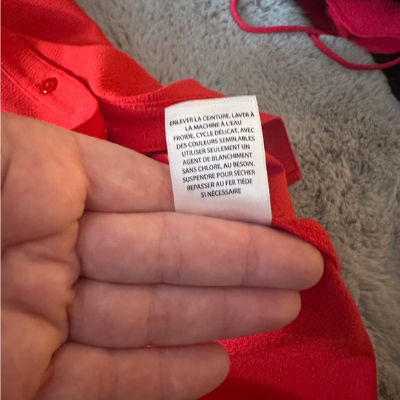 Racheal Parcell Red Short Sleeve Button Front Collared Everyday Shirt Dress S - Picture 13 of 16